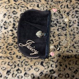 Juicy couture small black and gold charm hand bag